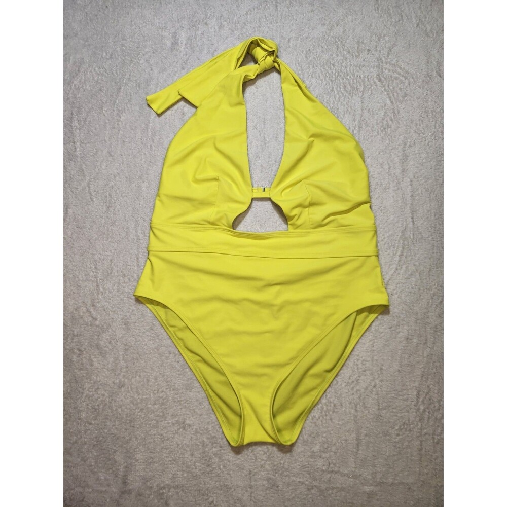 Adore Me Women's XL Brinlee One-Piece swimsuit Plunge Neckline Halter V Back